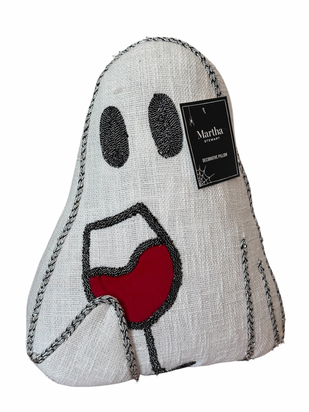 Martha Stewart Ghost Wine Glass Pillow Summerween Halloween Fall Decor NWT